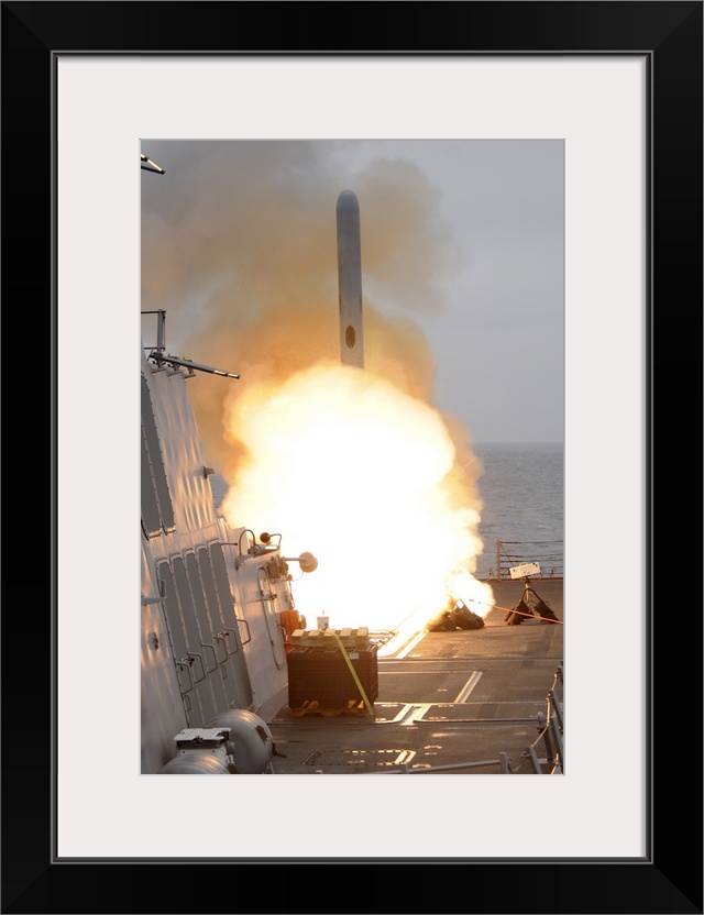 San Diego, June 22, 2010 - A tomahawk missile launches off the aft vertical launching system aboard the guided-missile des...