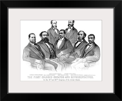 American History print of the first African American Senator and Representatives