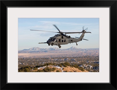 An HH-60G Pave Hawk flies a low level route over New Mexico