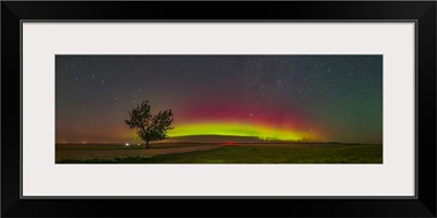 Aurora Panorama From Grasslands National Park, Saskatchewan, Canada