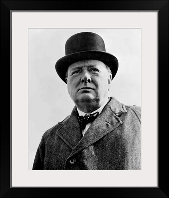 Digitally restored vector portrait of Sir Winston Churchill