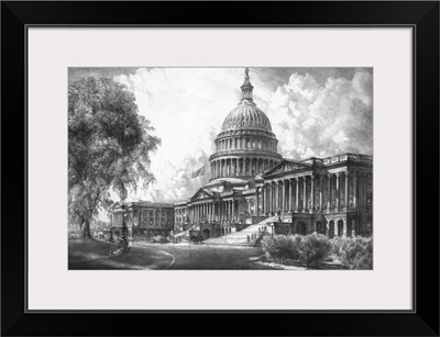 Digitally restored vintage print of the U.S. Capitol Building