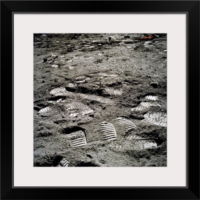 Lunar foot prints on the moon