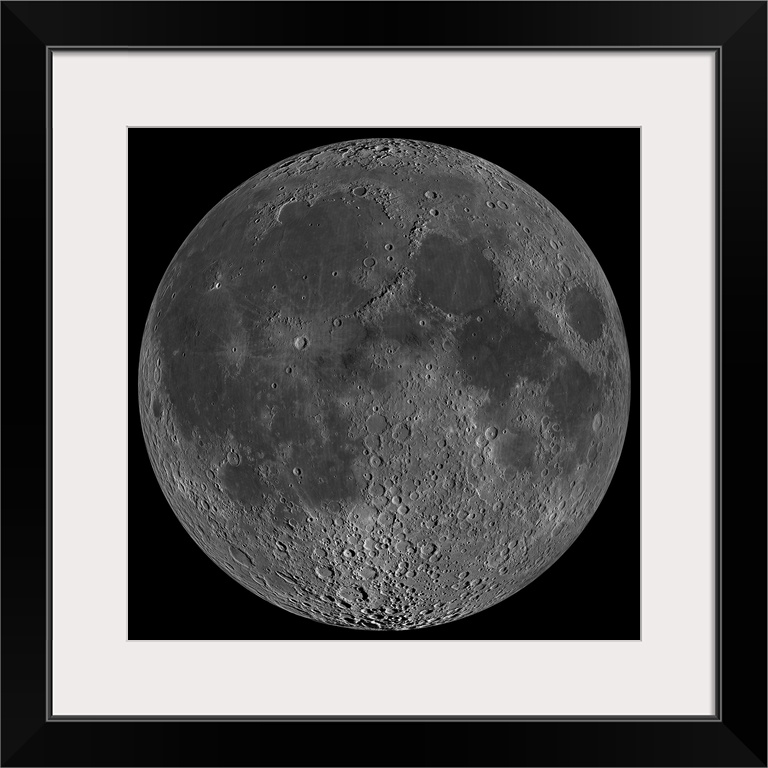 Square canvas photo of the up close view of the moon with crater details.