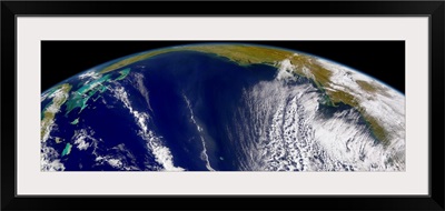 Oblique Bermudas eye view of the United States east coast