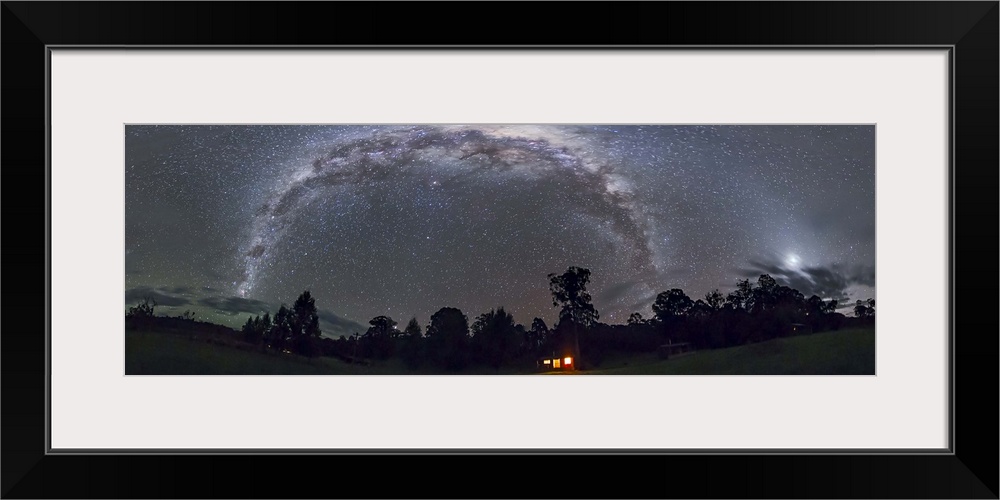 April 11, 2014 - Panorama of the southern night sky in Australia, showing the Milky Way all the way across the sky with th...