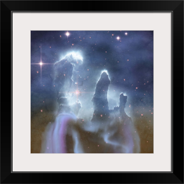 Pillars of Creation are part of the Eagle Nebula and are made of interstellar dust and gases.