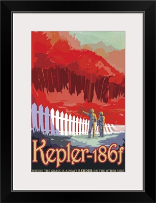 Retro space poster of Kepler-186f