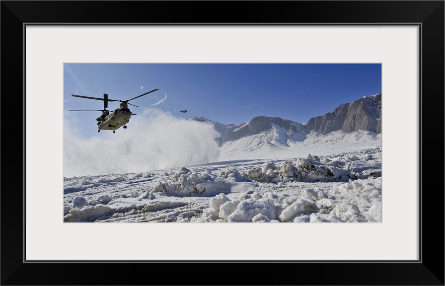 February 8, 2012 - Snow flies up as a U.S. Army CH-47 Chinook helicopter lands at a remote landing zone in Shahjoy distric...