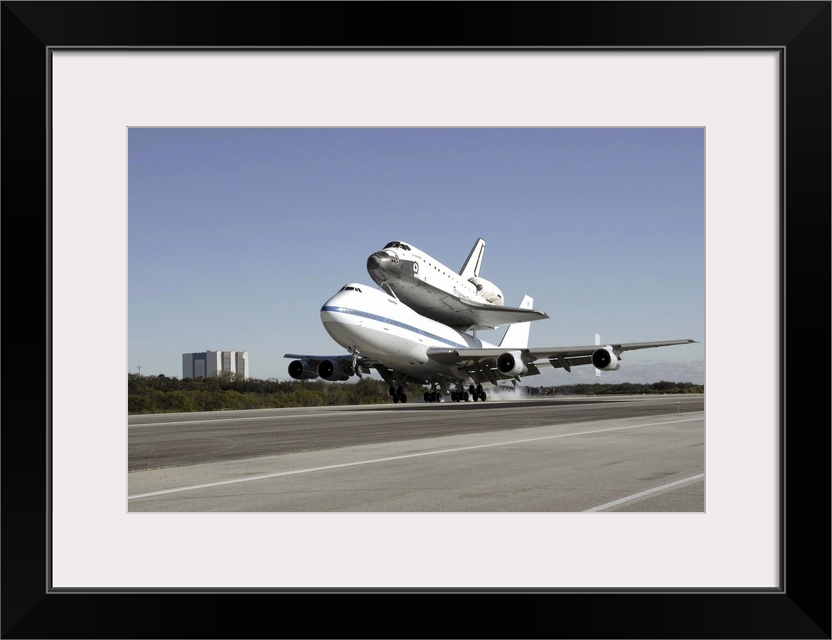 Space Shuttle Endeavour mounted on a modified Boeing 747 shuttle carrier aircraft