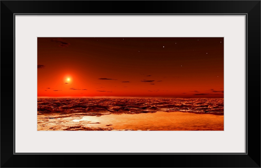This digitally created art work is an illustration of changing seasons on the Red Planetos landscape.
