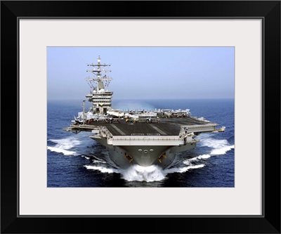 The aircraft carrier USS Dwight D. Eisenhower transits the Arabian Sea