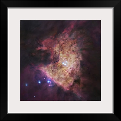 The center of the Orion Nebula, known as the Trapezium Cluster