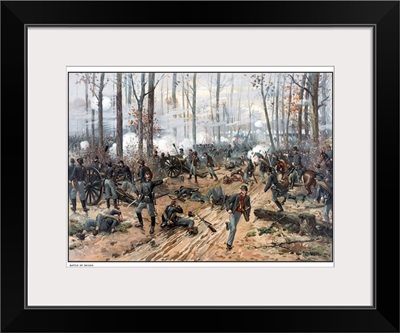 This Civil War painting shows Union and Confederate troops at The Battle of Shiloh