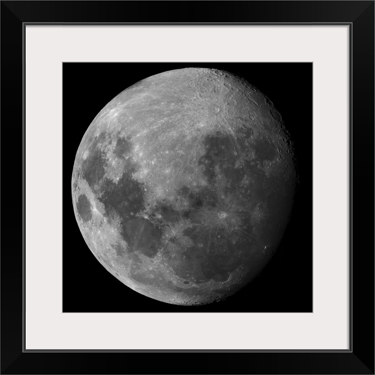 Big canvas print of an up close view of the moon where you can see the details of the craters.