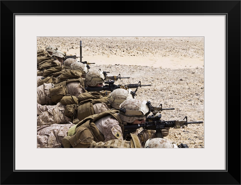 April 25, 2013 - U.S. Marines conduct a battlesight zero their rifles in Al Galail, Qatar.