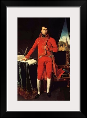 Vintage French history painting of Napoleon Bonaparte as 1st consul