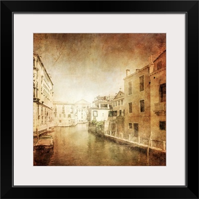 Vintage photo of Venetian canal, Venice, Italy