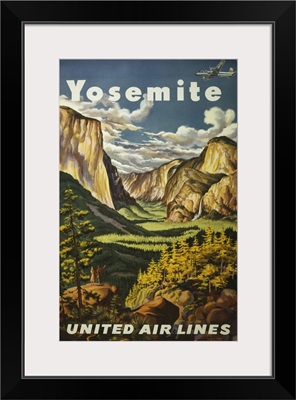 Vintage Travel Poster Overlooking Yosemite Falls And Yosemite National Park, 1945