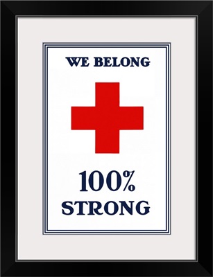 Vintage World War I poster of a large red cross
