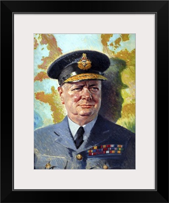 World War II painting of Winston Churchill wearing his RAF uniform