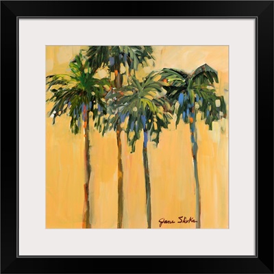 Tropical Palms On Yellow