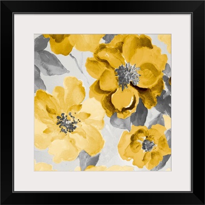 Yellow and Gray Floral Delicate I