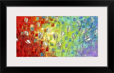 Abstract Landscape Silver Tulips