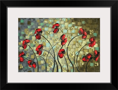 Red Poppies Abstract Lanscape