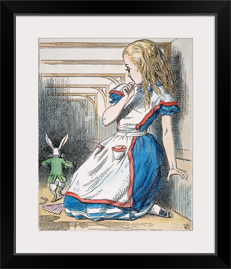 The White Rabbit 'scurried away into the darkness as hard as he could go.' After the design by Sir John Tenniel for the fi...