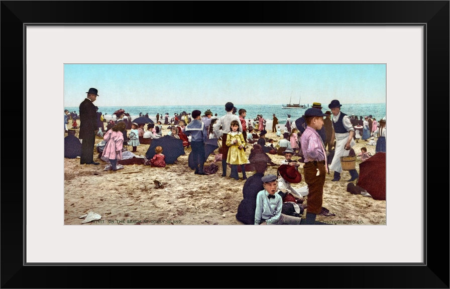 The beach at Coney Island, Brooklyn, New York. Photochrome print, c1902.