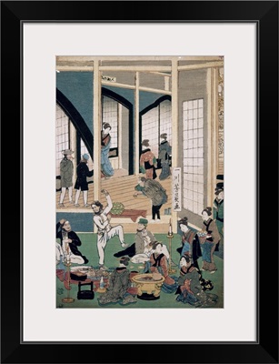 Entertainment At A Restaurant In the Gankiro District, Yokohama, Japan, 1861