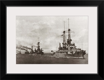 Fleet of U.S. Navy dreadnought battleships during World War I, 1917