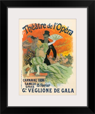French poster for a costume gala at the Theatre de l'Opera in Paris, France, 1896