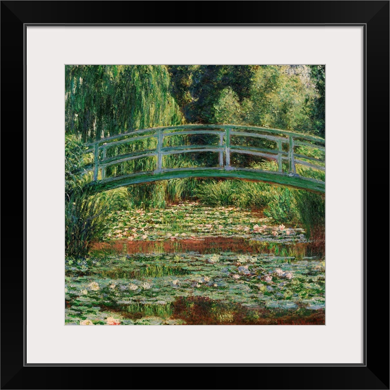 Monet, Water Lily Pool, 1899. 'Japanese Footbridge And the Water Lily Pool, Giverny.' Oil On Canvas, Claude Monet, 1899.