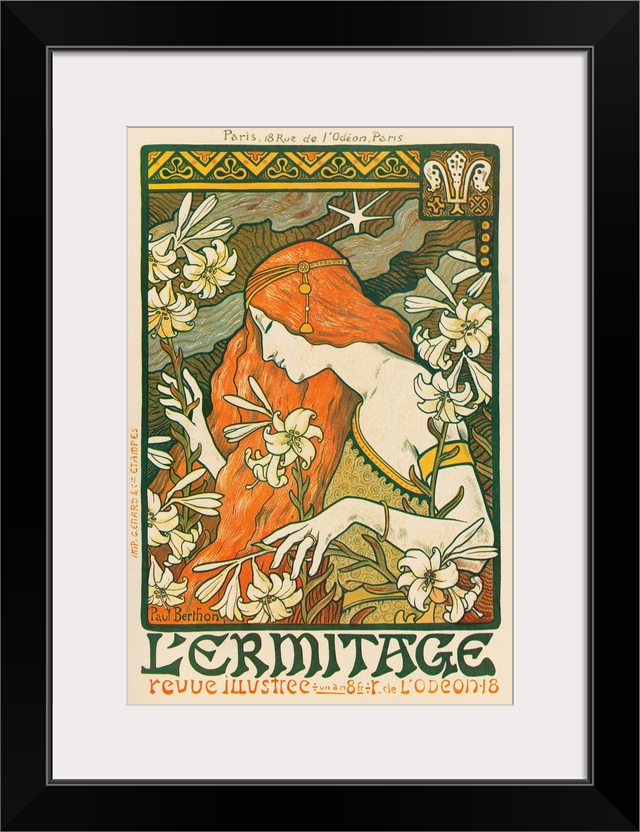 Cover of the French magazine 'L'ermitage,' issue 5, August 1900. Illustration by Paul Berthon.