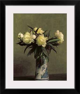 Peonies In A Blue And White Vase, 1872