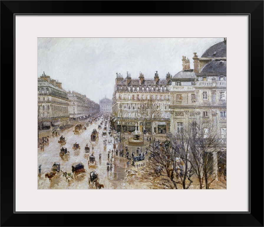 Place du Theatre Francais: Rain Effect. Oil on canvas by Camille Pissarro, 1898.