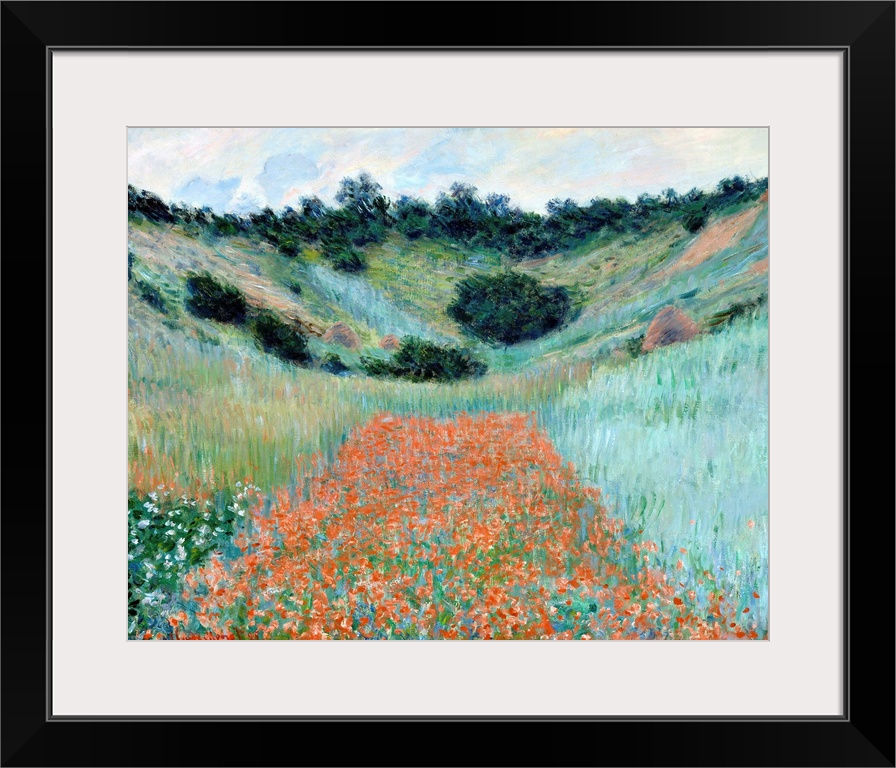 Monet, Poppy Field, 1885. 'Poppy Field In A Hollow Near Giverny.' Oil On Canvas, Claude Monet, 1885.