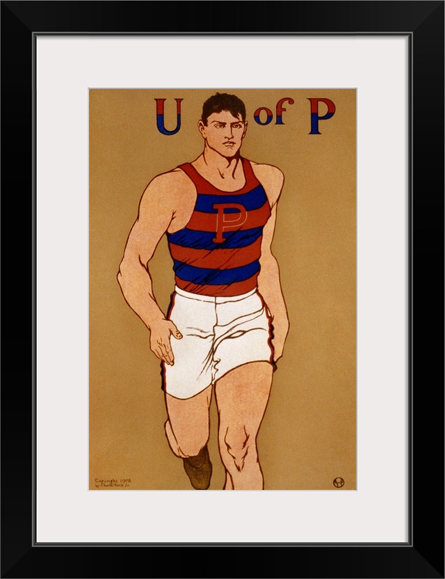 Poster for the University of Pennsylvania track team. Chromolithograph by Edward Penfield, c1908.