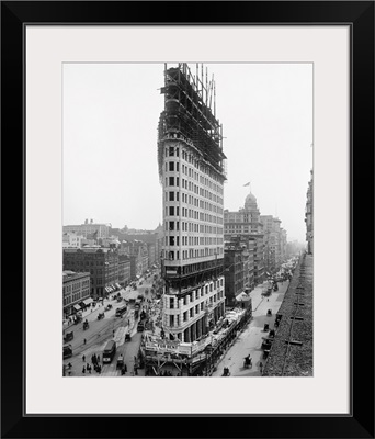 The Flatiron Building under contruction in New York City, 1902