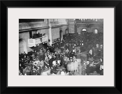 The floor of the New York Stock Exchange in New York City, 1907
