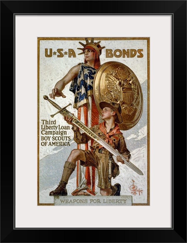 'U.S.A. Bonds - Third Liberty Loan Campaign - Boys Scouts of America - Weapons for liberty.' Lithograph by Joseph Christia...