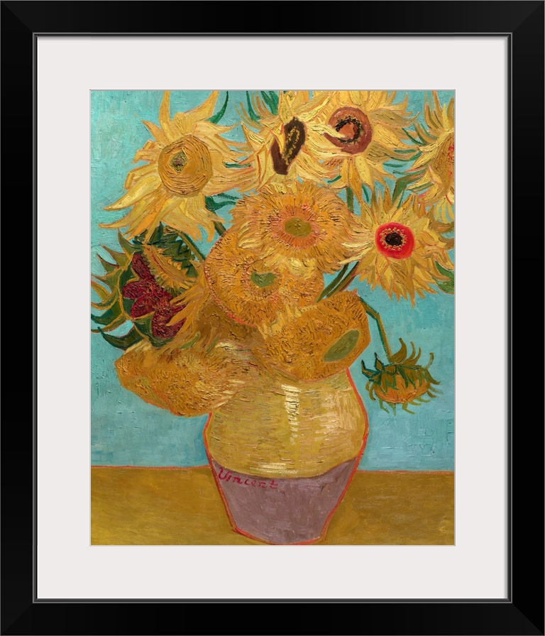 Van Gogh, Sunflowers, 1889. 'Vase With Twelve Sunflowers.' Oil On Canvas, Vincent Van Gogh, January 1889.