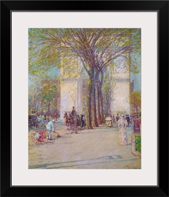 Washington Square arch in Spring, 1890