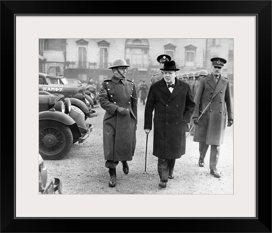 (1874-1965). Sir Winston Leonard Spencer Churchill. English statesman and writer. Prime Minister Churchill (right) with Ge...