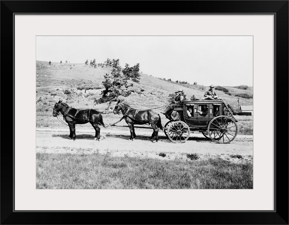 Yellowstone, Stagecoach, C1913. An Old Horse Drawn Stagecoach In Yellowstone National Park, Wyoming. Photograph, C1913.