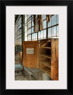 A deserted factory building with calender