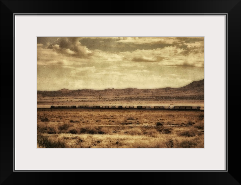 A train in the Mohave desert, Arizona, Usa