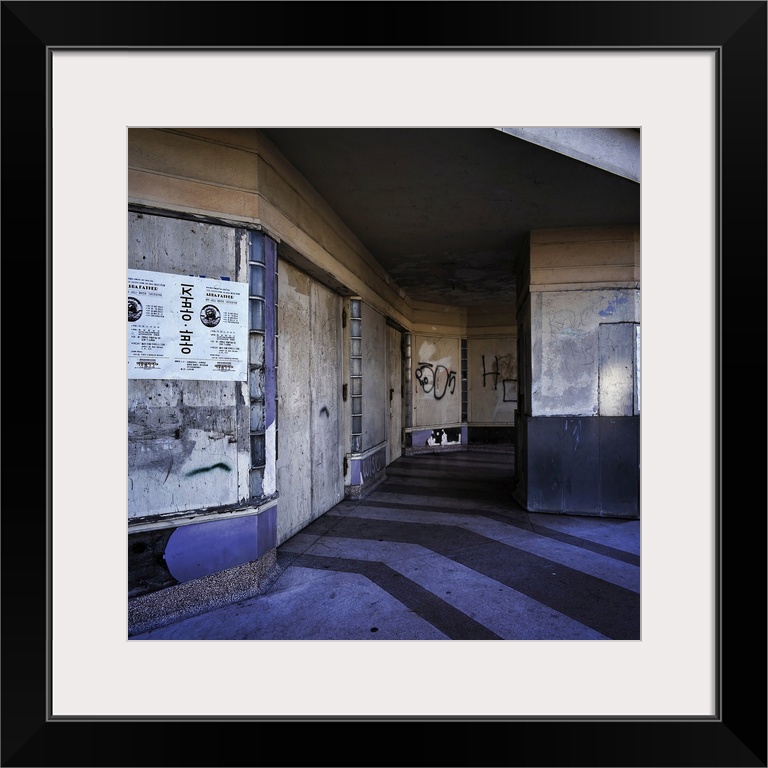 An abandoned movie theater box office in Los Angeles